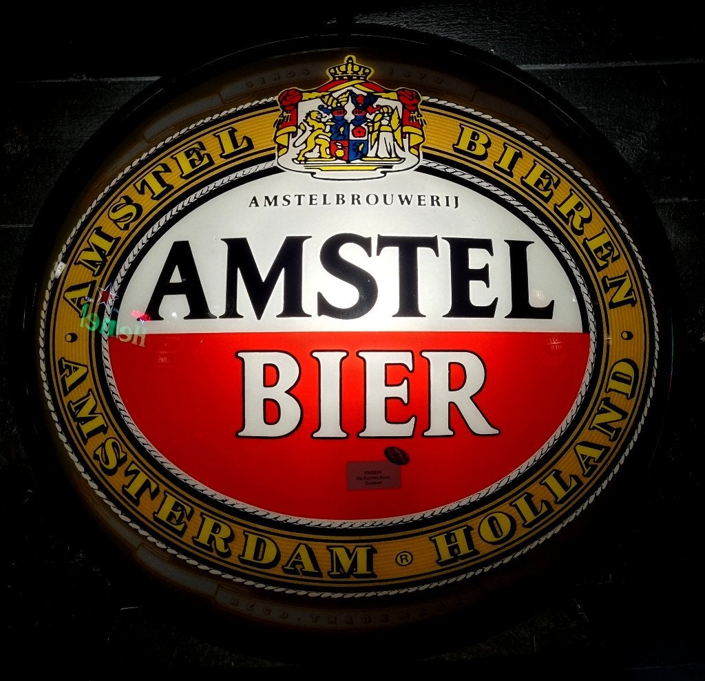 Amstel Bier lichtbakschaal met verlichting 81 cm (FH5826), Ophalen, Gebruikt, Reclamebord, Plaat of Schild, Amstel