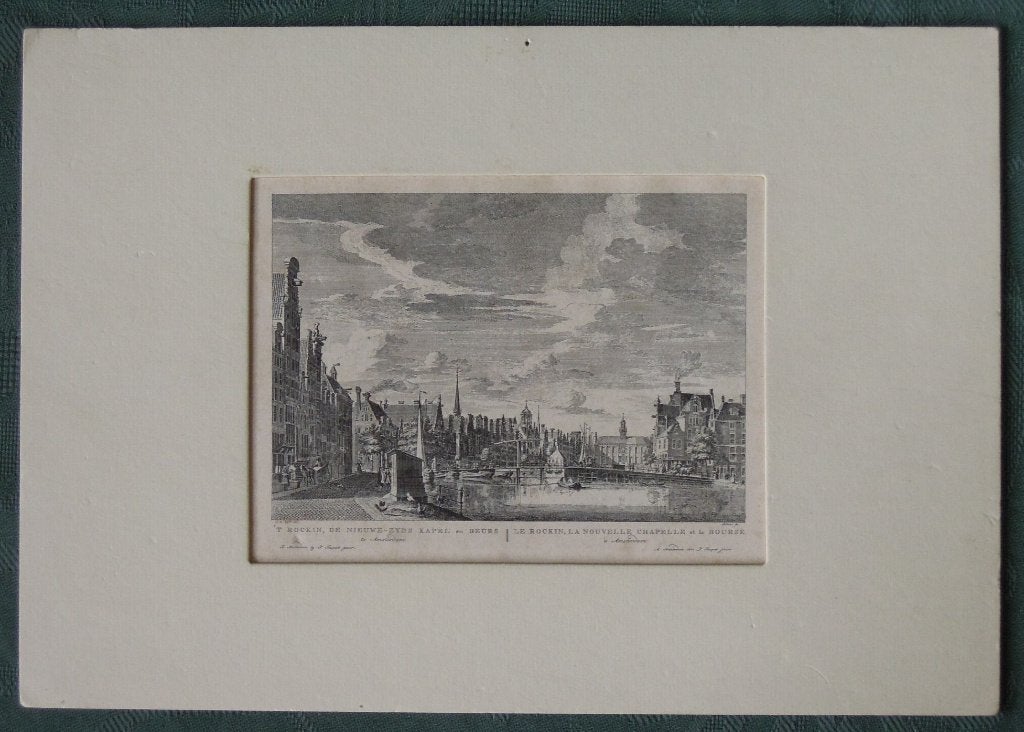 Nr Z966b: Etsje van Rokin en omgeving, 10 cm, Ets, Stadsgezicht, Ophalen of Verzenden
