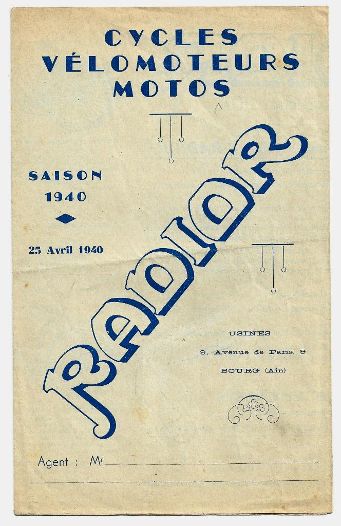 Radior 1940 folder motor moto fiets rijwiel, Motoren, Verzenden, Overige merken