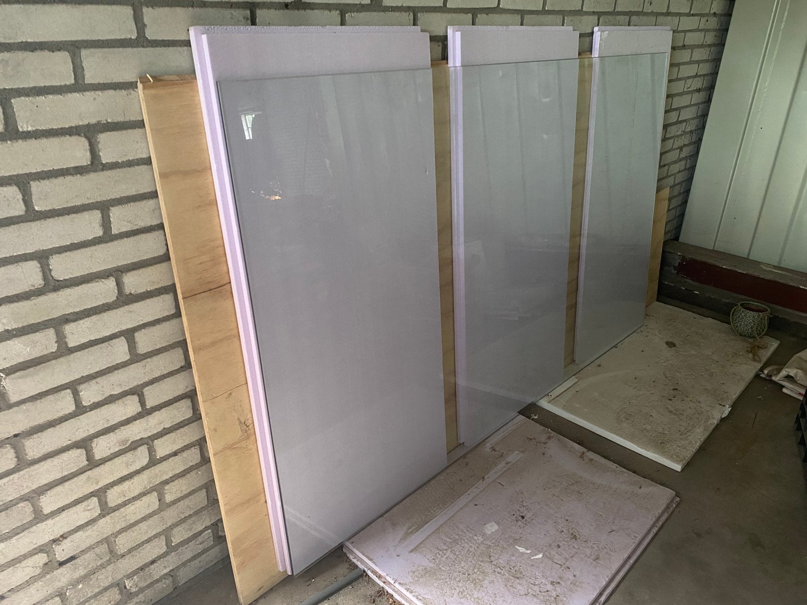 Glazen douchewand incl. profielset met stabilisatiestang, Ophalen, Nieuw, Glas, Overige typen