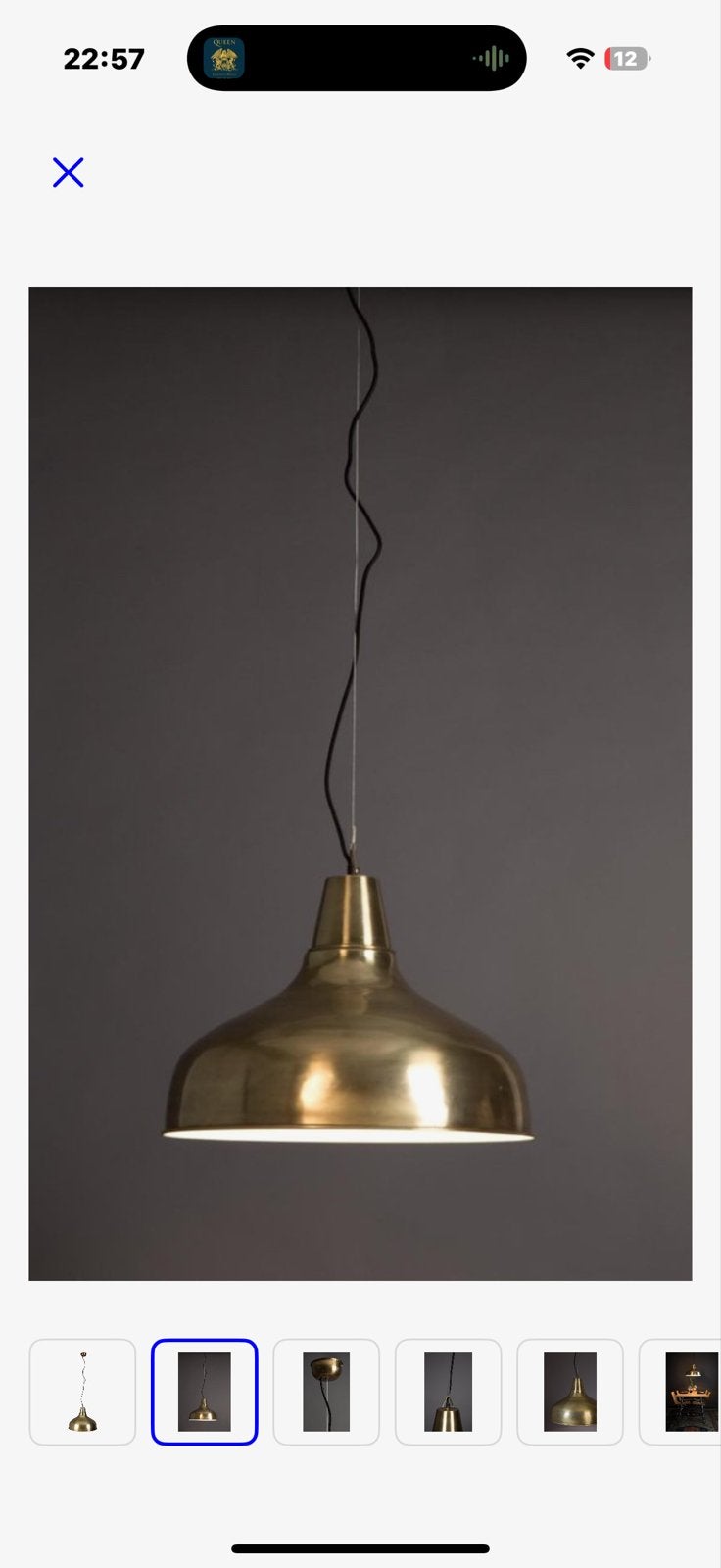 Dutchbone Hanglamp Mania Brass - Goudkleurige Industriële St, Huis en Inrichting, Nieuw, Metaal, Dutch bone, E27 (groot)