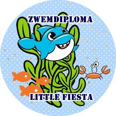 lf1065 ouwel zwemdiploma 20x4,7cm eetbare cupcake rondjes, Ophalen of Verzenden, Nieuw, Cupcakes, Versiering