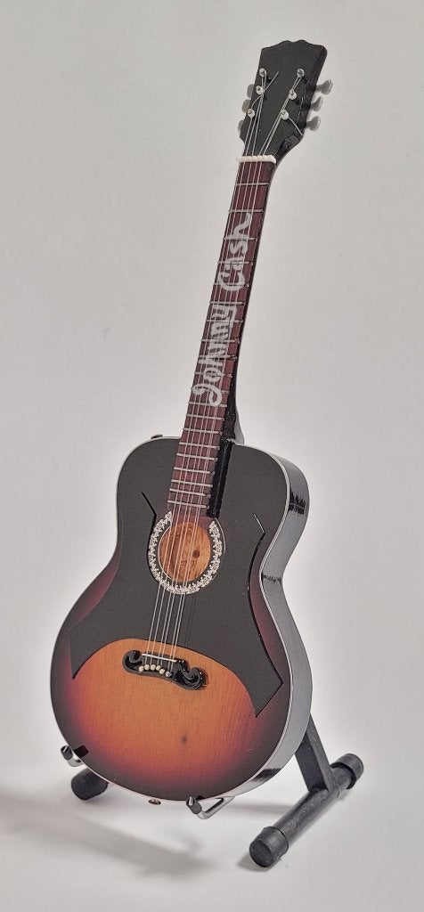Johnny Cash brown gitaar miniatuur 25cm mini guitar deco, Info@deconoord.nl, Deco Noord, Nieuw, Ophalen of Verzenden