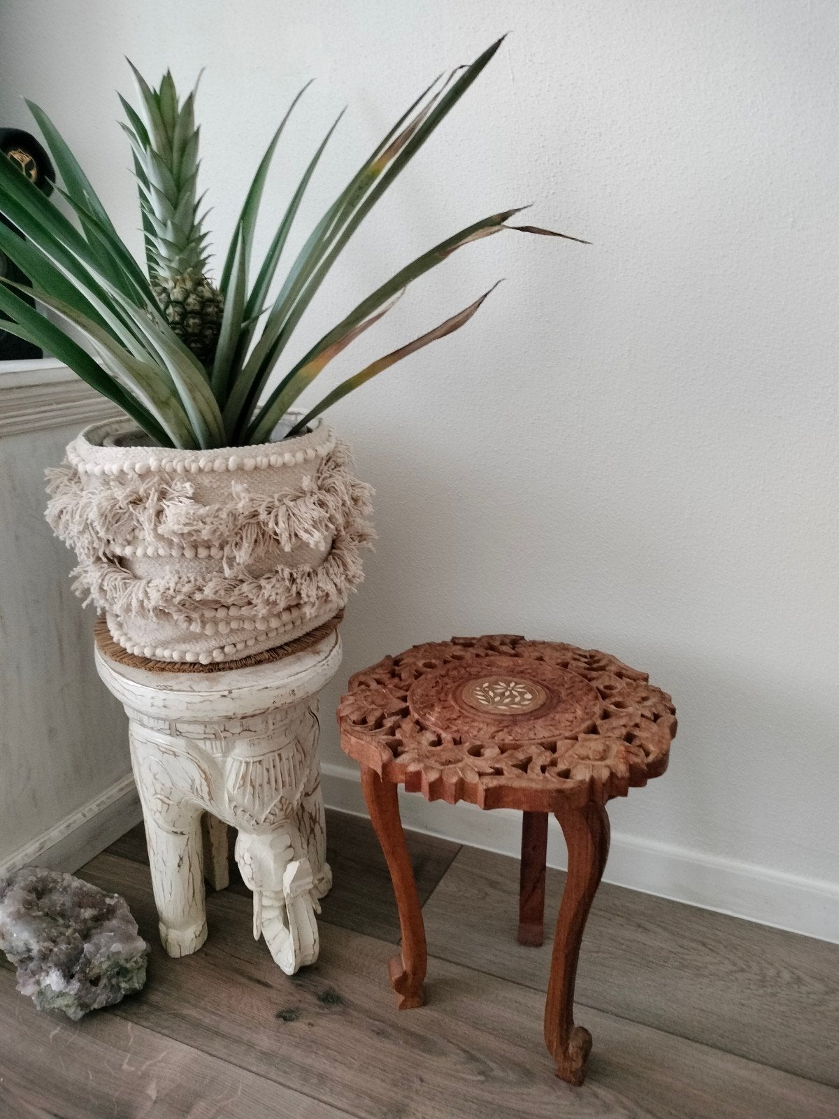Vintage handgemaakte plantentafel, Ophalen, Zo goed als nieuw, Hout