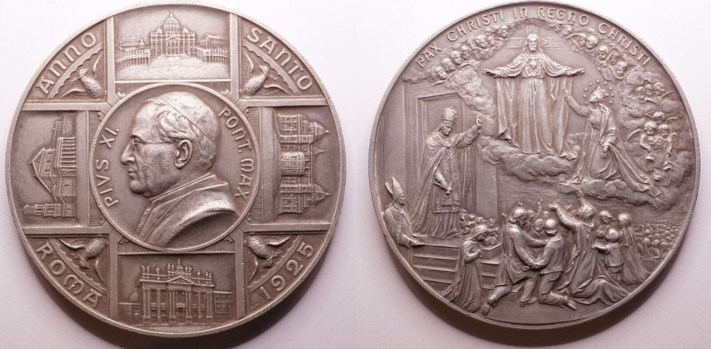Penning 1925, Vaticaan, Heilig Jaar onder Pius XI, Ophalen of Verzenden, Overige materialen, Buitenland
