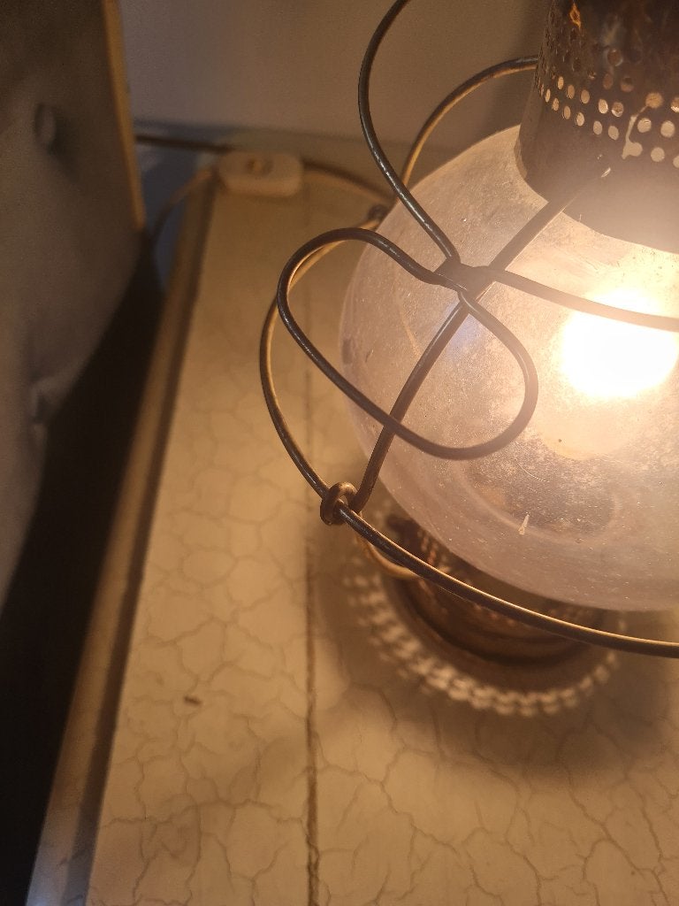 Antieke koperen scheepslamp, Antiek en Kunst, Antiek | Lampen, Ophalen of Verzenden
