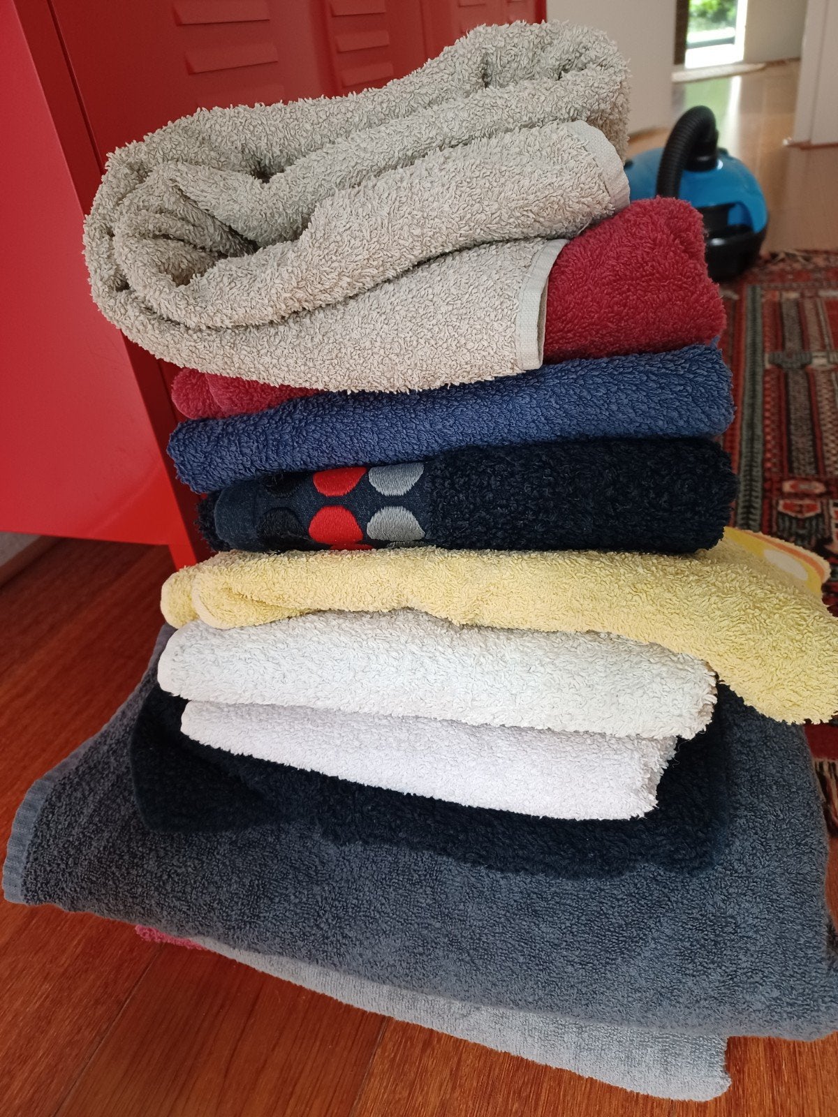 Grote stapel handdoeken in diverse kleuren, Gebruikt, Meerkleurig, Overige merken, Handdoek