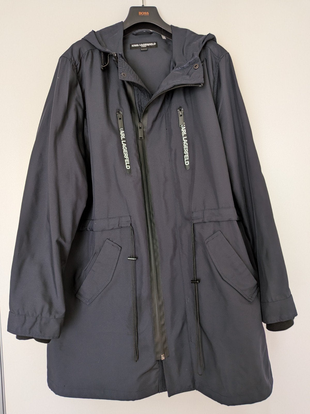 Karl Lagerfeld Jas - Donkerblauwe Parka Maat XL, Kleding | Heren, Blauw, Maat 56/58 (XL), Ophalen of Verzenden, Zo goed als nieuw