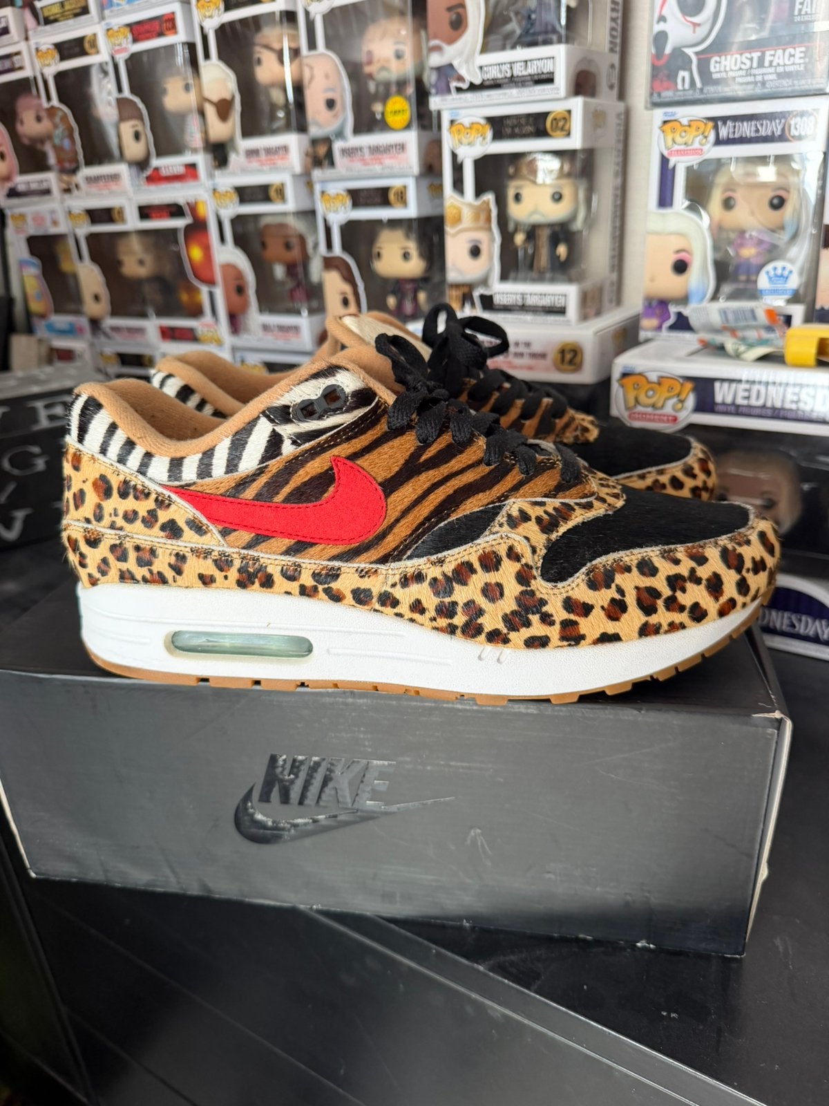 Nike Air Max 1 Atmos Animal Pack 2.0 maat 44.5, Kleding | Dames, Schoenen, Ophalen of Verzenden, Zo goed als nieuw, Sneakers of Gympen
