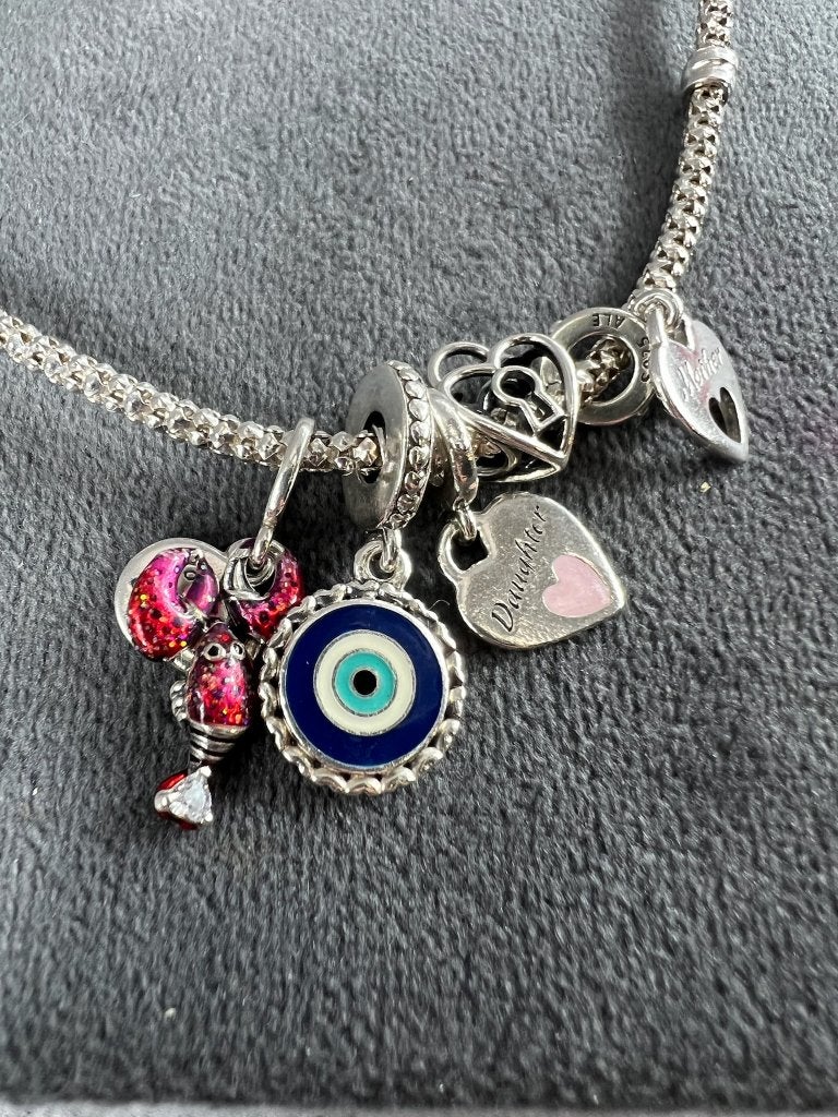 Pandora Armband met 5x pandora bedel | Zilver AG925 | 416538, Ophalen, Pandora, Zo goed als nieuw, 4 bedels of meer