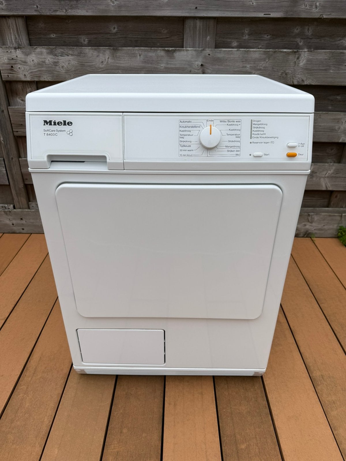 Keurige Miele condens droger in uitstekende staat!!, Ophalen, 6 tot 8 kg, Gebruikt, Anti-kreukfase