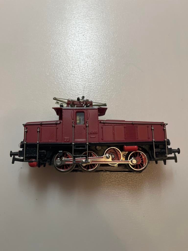 Märklin 3001 H0 E-loc E 63 02, bruin, werkend, met doosje, Wisselstroom, Gebruikt, Locomotief, Ophalen of Verzenden