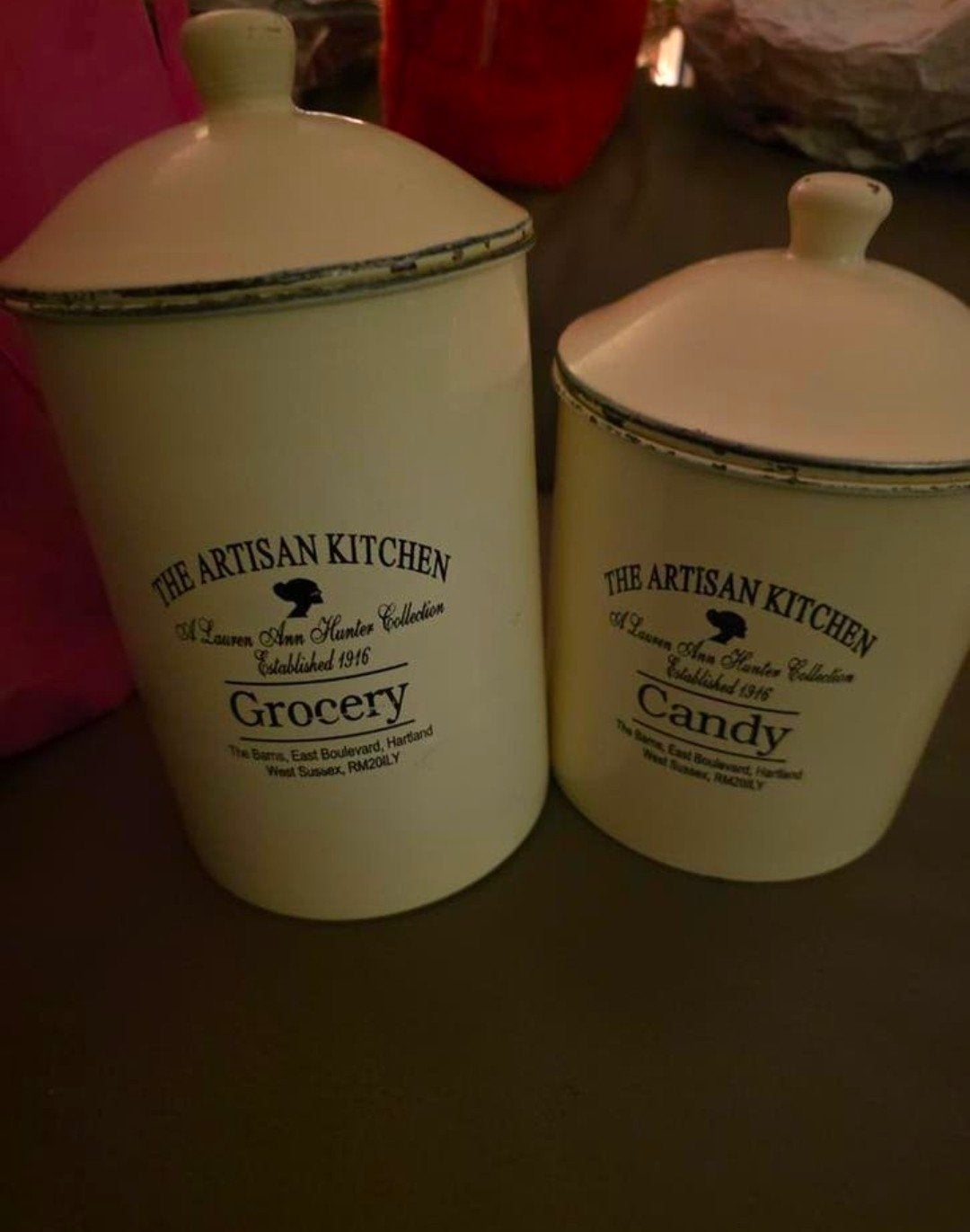 The Artisan Kitchen Voorraadpotten - Grocery & Candy, Beige, Gebruikt, Ophalen of Verzenden, Voorraadpot