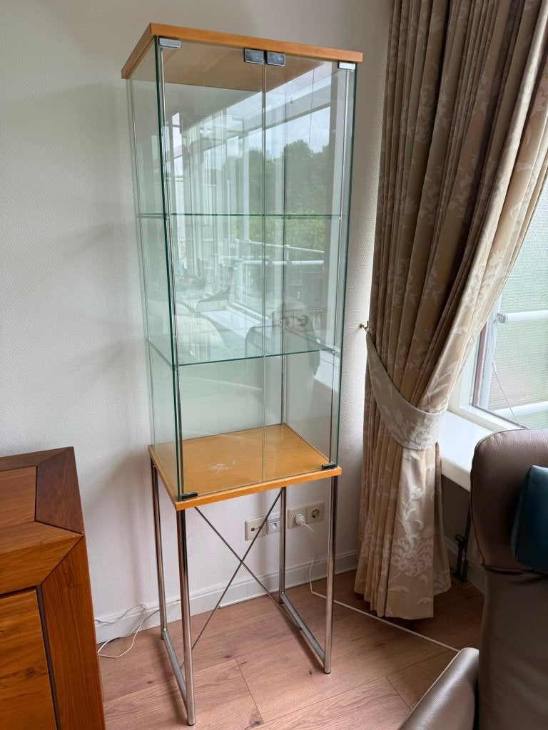 VITRINEKAST IKEA RUDSTA, Huis en Inrichting, Kasten | Vitrinekasten, Ophalen, Gebruikt, 50 tot 100 cm, Glas