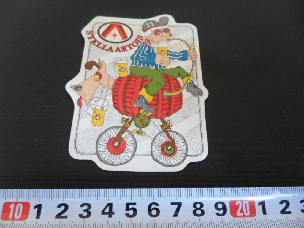 sticker STELLA ARTOIS Bier Fiets strip  pils, Ophalen, Zo goed als nieuw