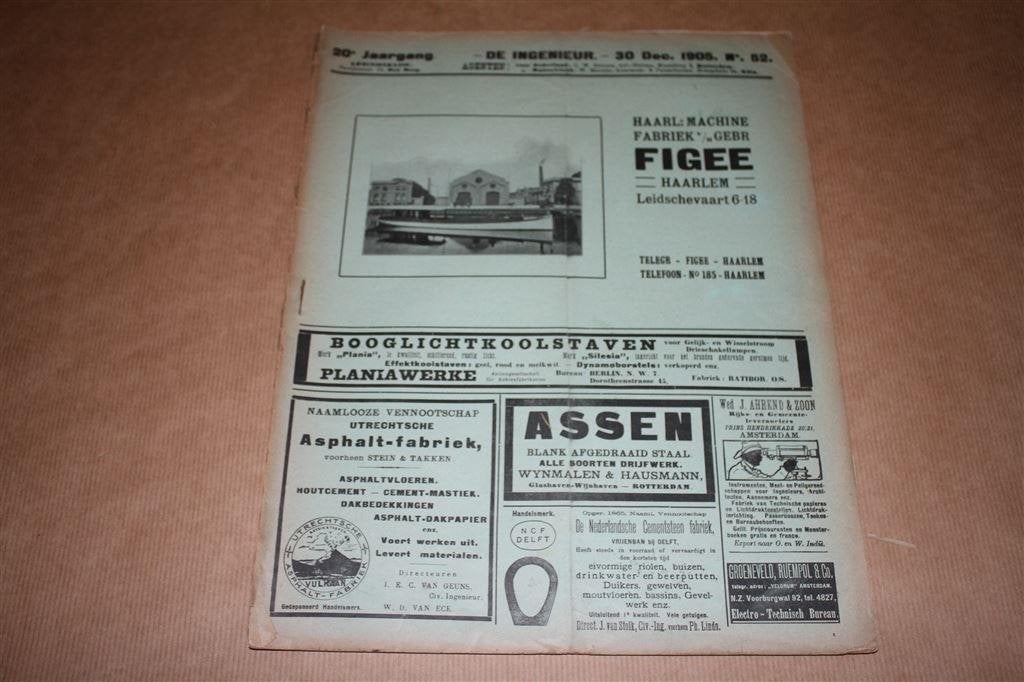 Zeldzaam magazine - De Ingenieur - 30 dec. 1905 !!, Ophalen of Verzenden, Gelezen, Bouwkunde