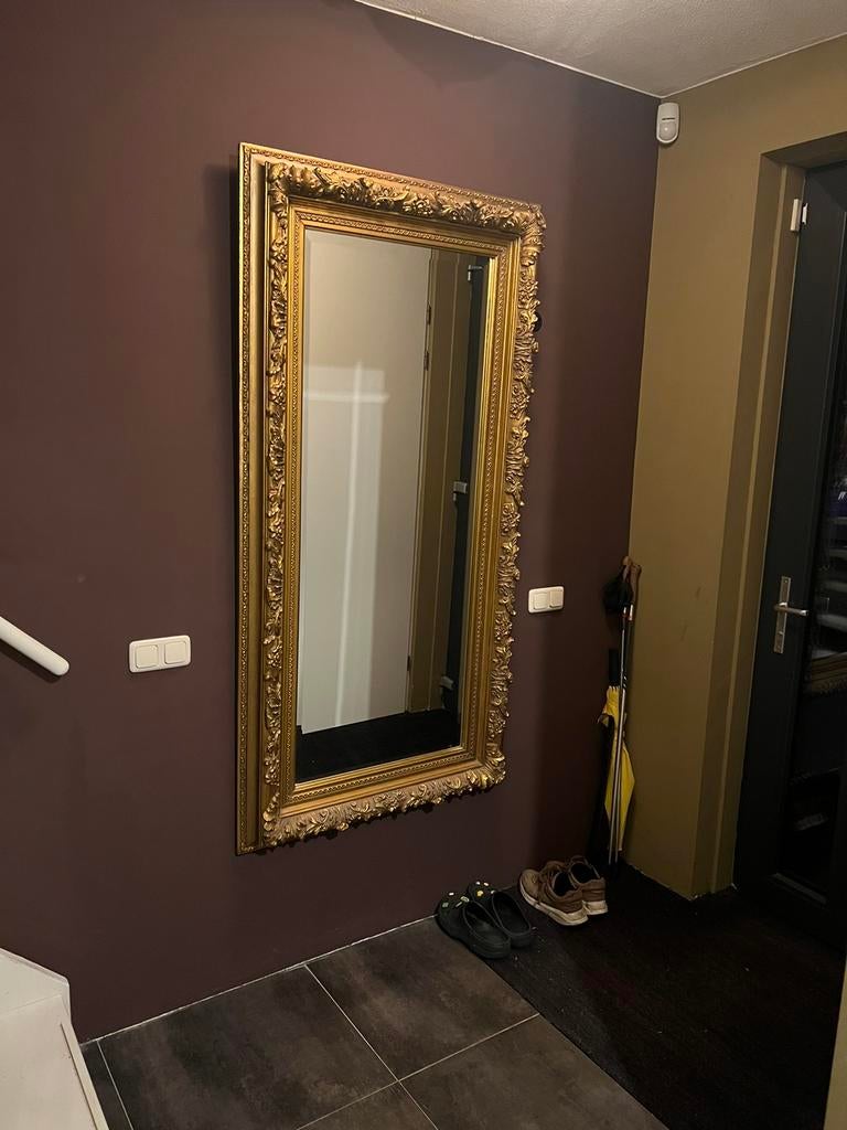 Prachtige brocante grote spiegel, Huis en Inrichting, Woonaccessoires | Spiegels, Ophalen, Zo goed als nieuw, Rechthoekig, Minder dan 100 cm
