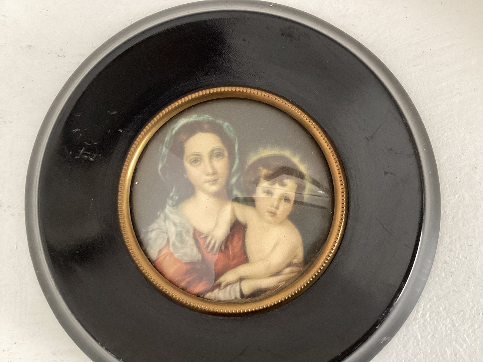 Lijst met Maria met kind, Antiek en Kunst, Antiek | Religie, Ophalen of Verzenden