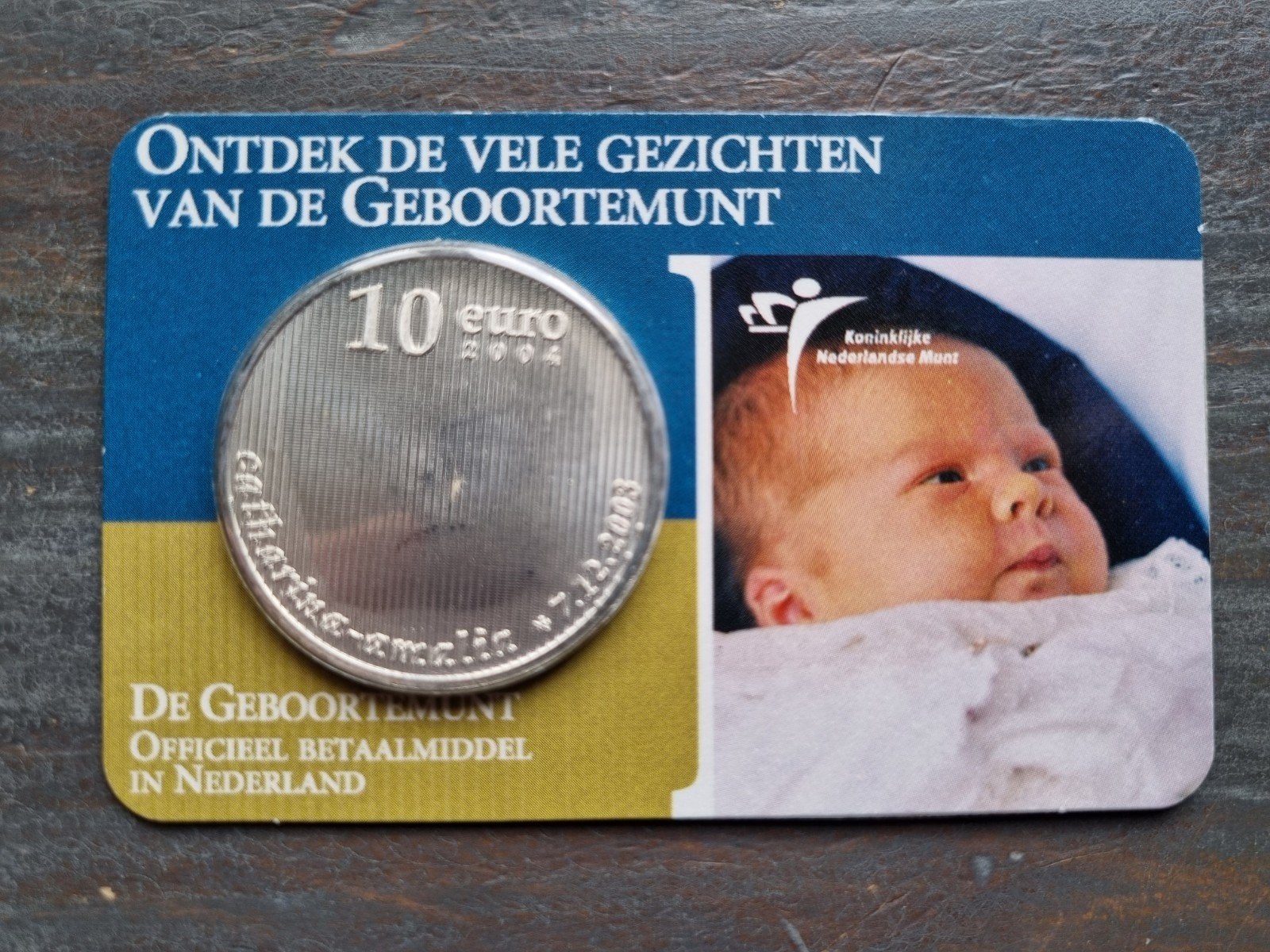 10 euro geboortemunt 2004 coincard, Ophalen of Verzenden, Koningin Beatrix, Euro's, Zilver
