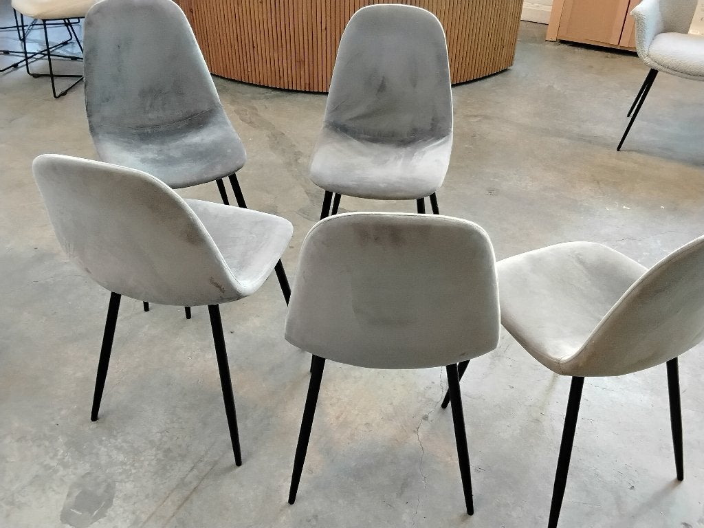 Set 5 eetstoelen voor 150=! Second Life meubelen Wolvega., Ophalen, Gebruikt, Vijf, Zes of meer stoelen, Stof