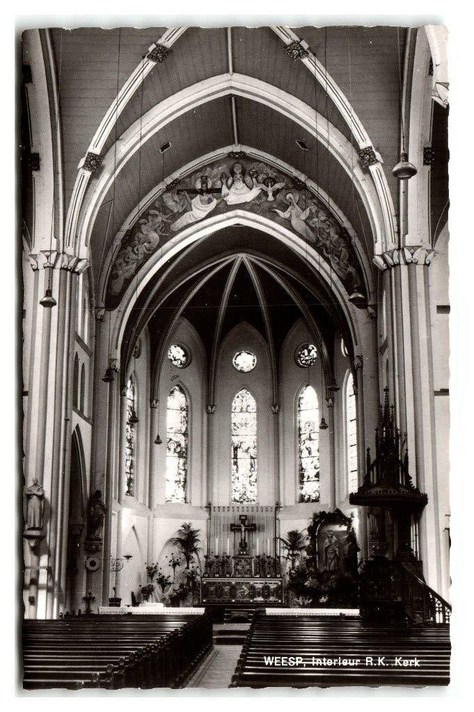 Weesp, Interieur R.K.Kerk, Verzenden, 1960 tot 1980, Ongelopen, Noord-Holland