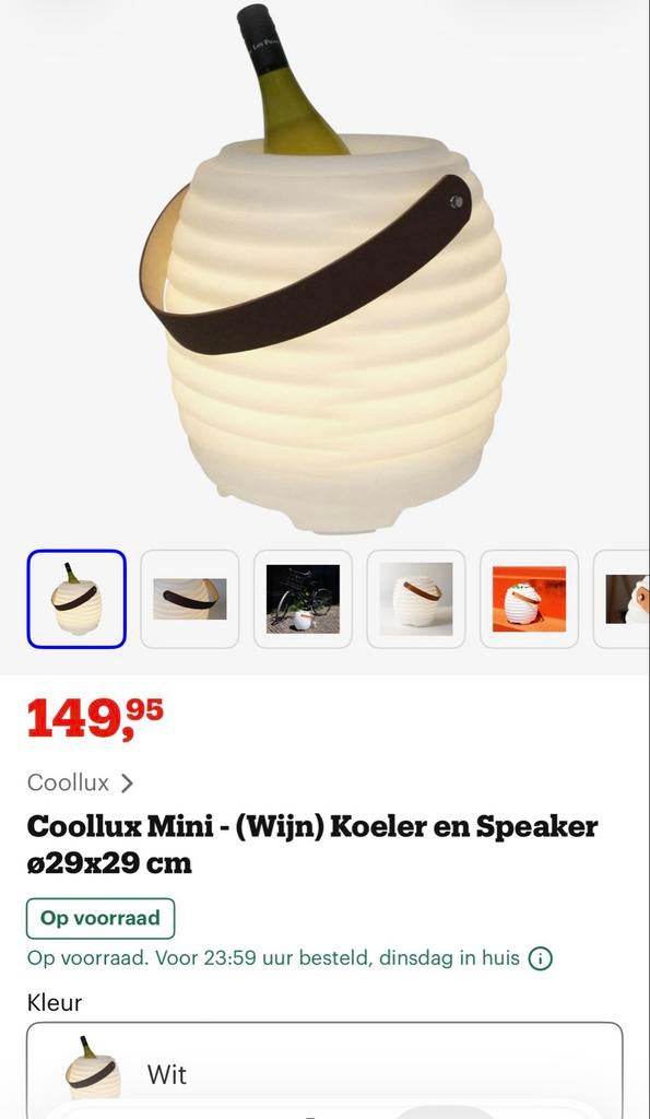 CoolLux Mini (Wijn) Koeler en Speaker, Kunststof, Ophalen of Verzenden, Zo goed als nieuw, Minder dan 5 flessen