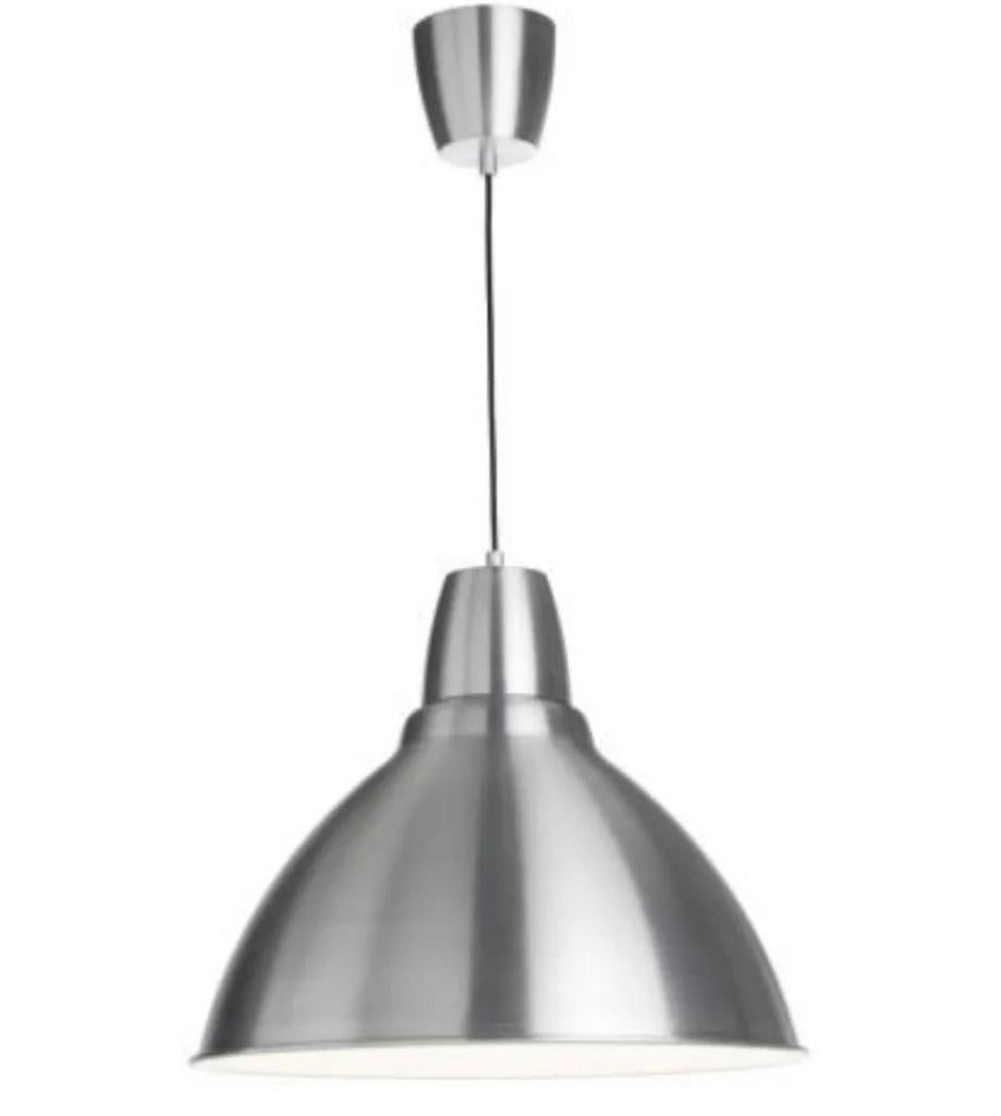 2x IKEA FOTO Hanglamp - Aluminium (25 cm), Ophalen, Nieuw, Metaal, Modern, Industrieel
