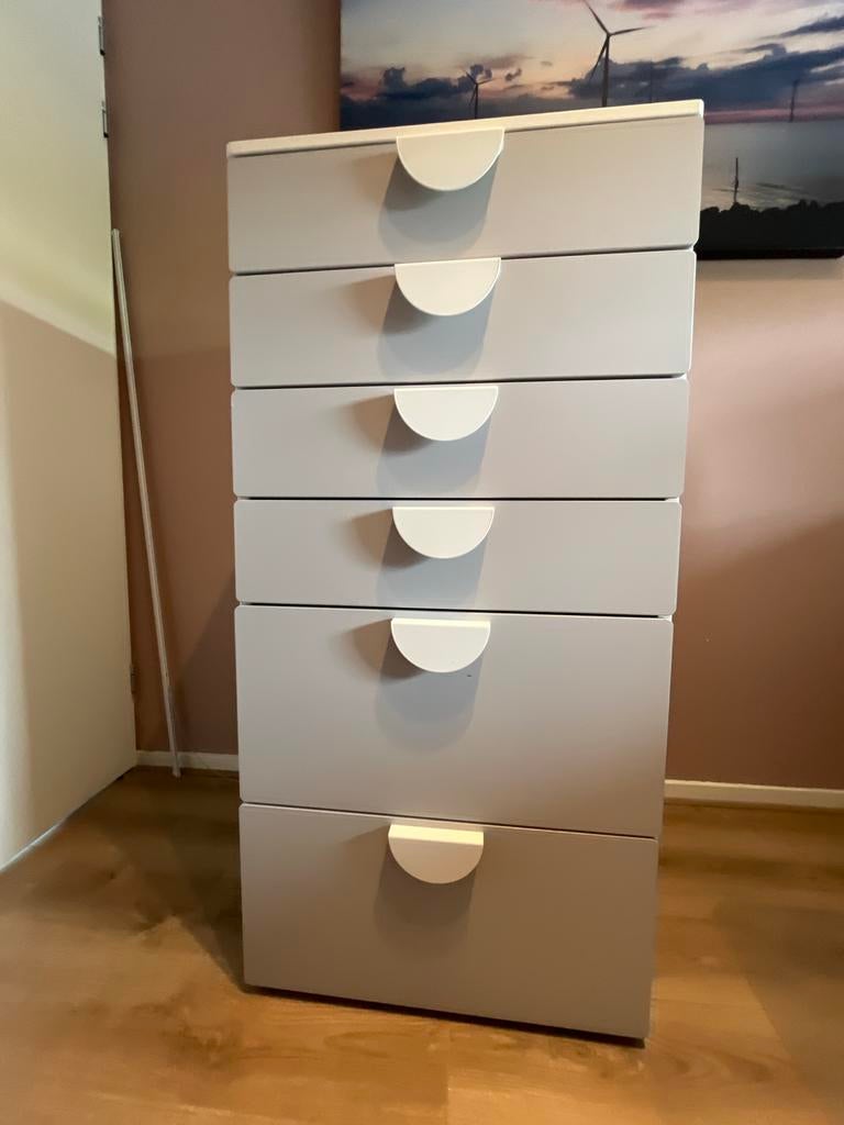 Ikea ladekast met 6 laden - Wit Grijs, Ophalen, 5 laden of meer, 100 tot 150 cm, 50 tot 100 cm