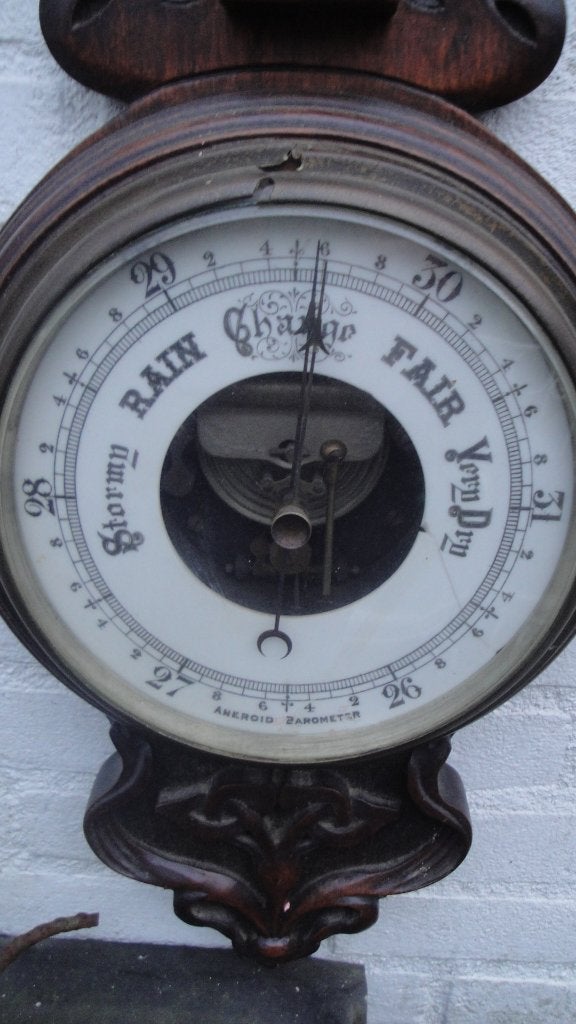 hele grote antieke banjo thermometer heel apart, Ophalen of Verzenden