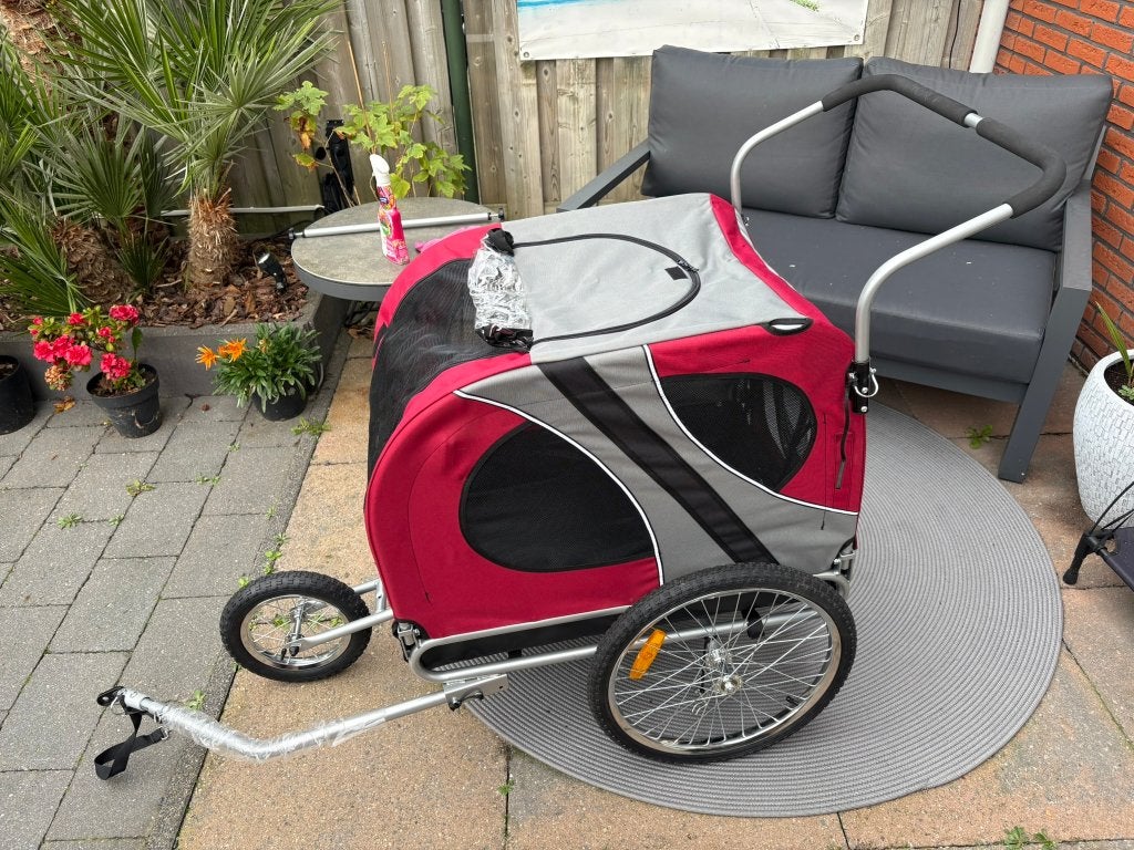 2-in-1 Hondenfietskar & Wandelwagen – Voor middelgrote hond, Overige merken, Ophalen, Zo goed als nieuw, Hondenfietskar