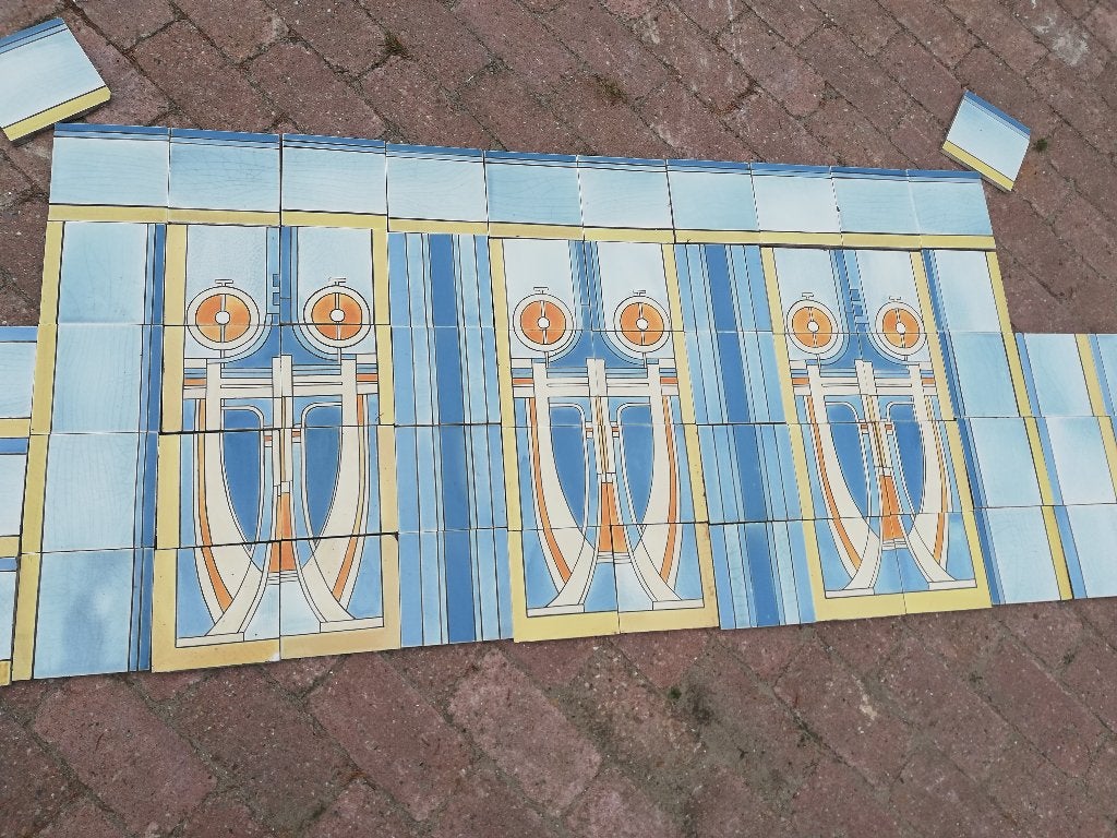 145x72,5 art deco tableau voor achter fornuis Maison Helman, Antiek en Kunst, Ophalen