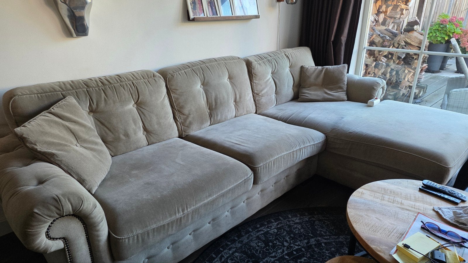 Bank met lounge gedeelte, Huis en Inrichting, Ophalen, Gebruikt