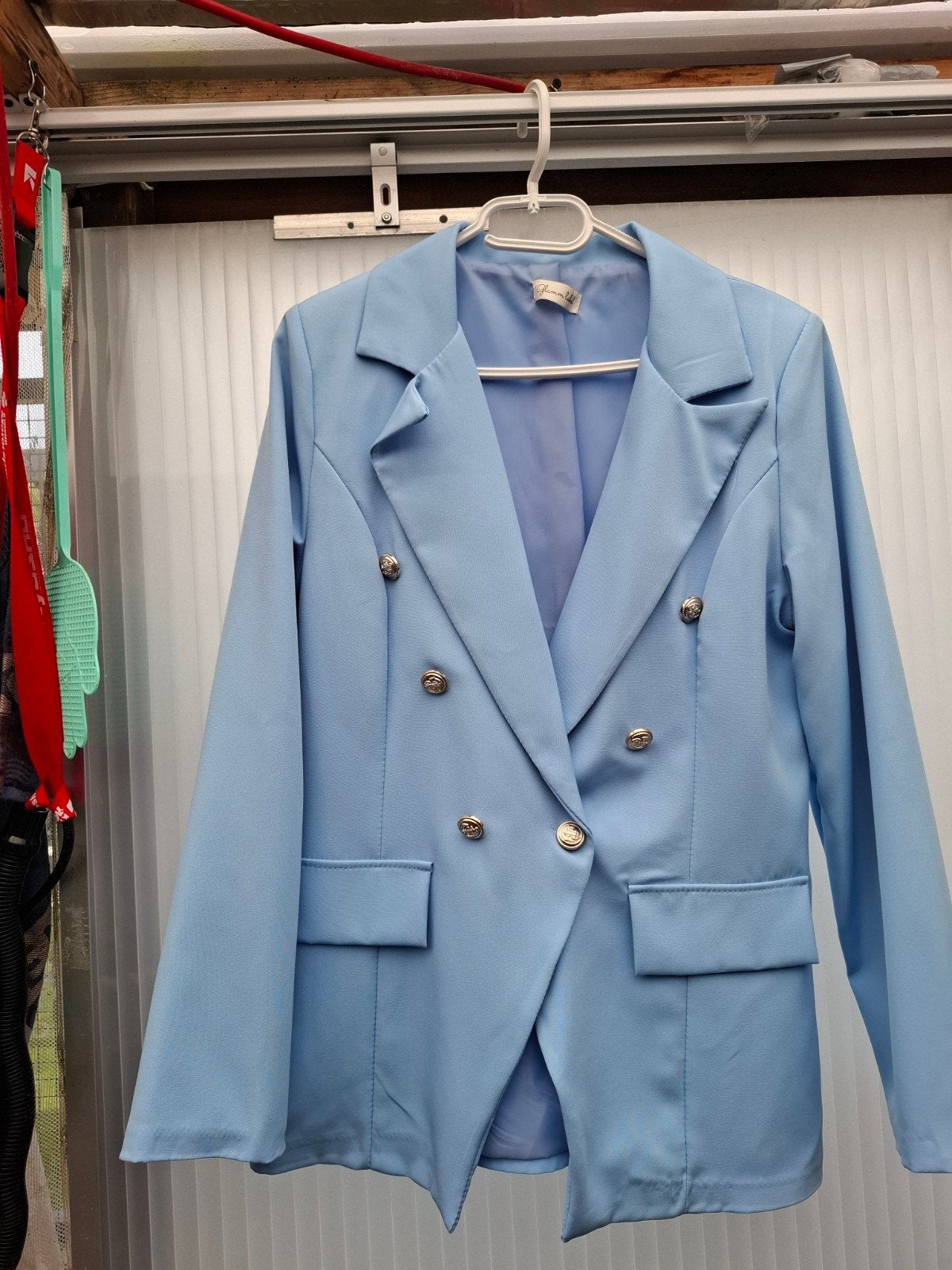 Nieuwe lichtblauwe blazer - nooit gedragen maat Ln, Ophalen, Blauw, Maat 42/44 (L), Glamm.label
