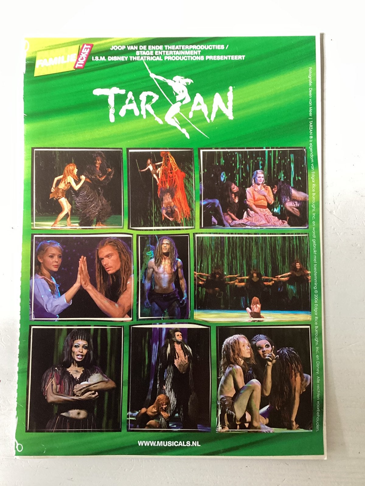 Stickervel Tarzan de musical (Joop van den Ende), Verzenden, Zo goed als nieuw, Film, Tv of Omroep