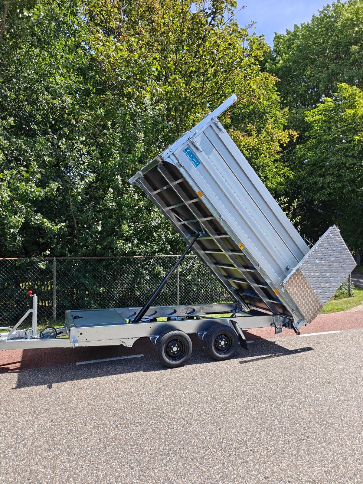Demo Twintrailer TT 35-35 kipper / machine aanhanger 3500KG, Ophalen of Verzenden, Zo goed als nieuw
