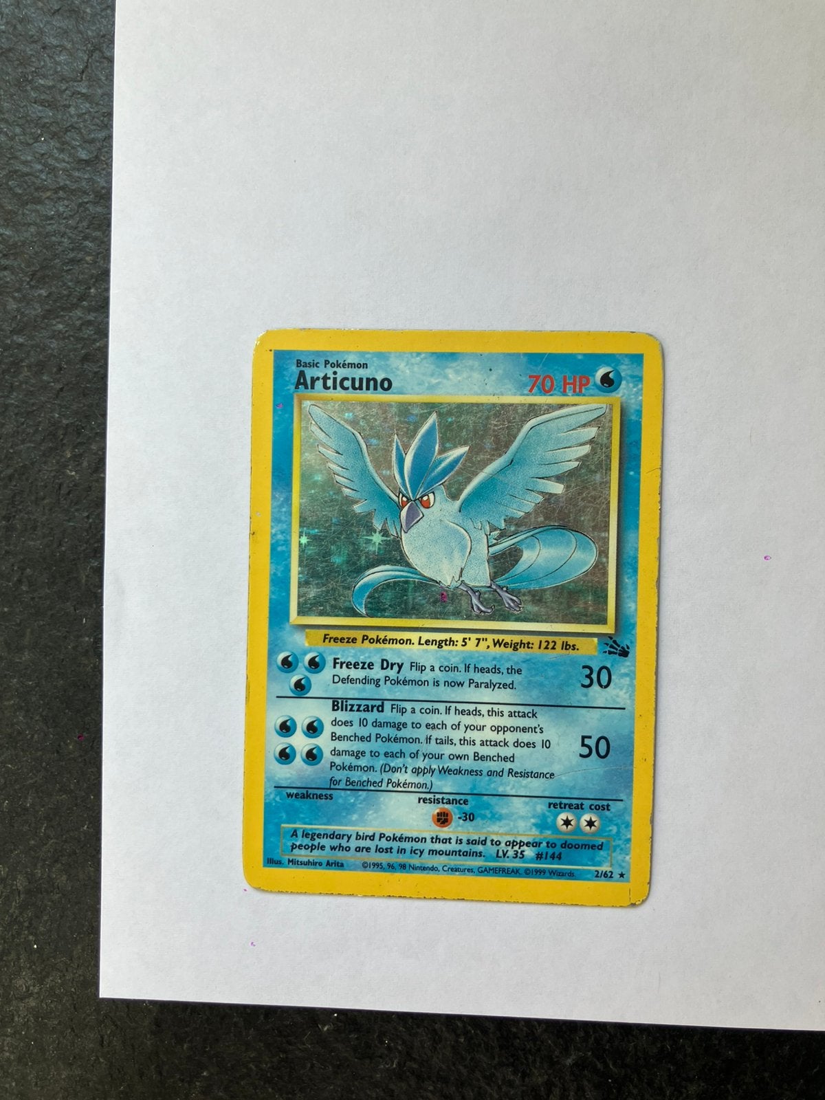 Articuno Holo - Fossil Set Pokémon kaart, Ophalen of Verzenden, Gebruikt