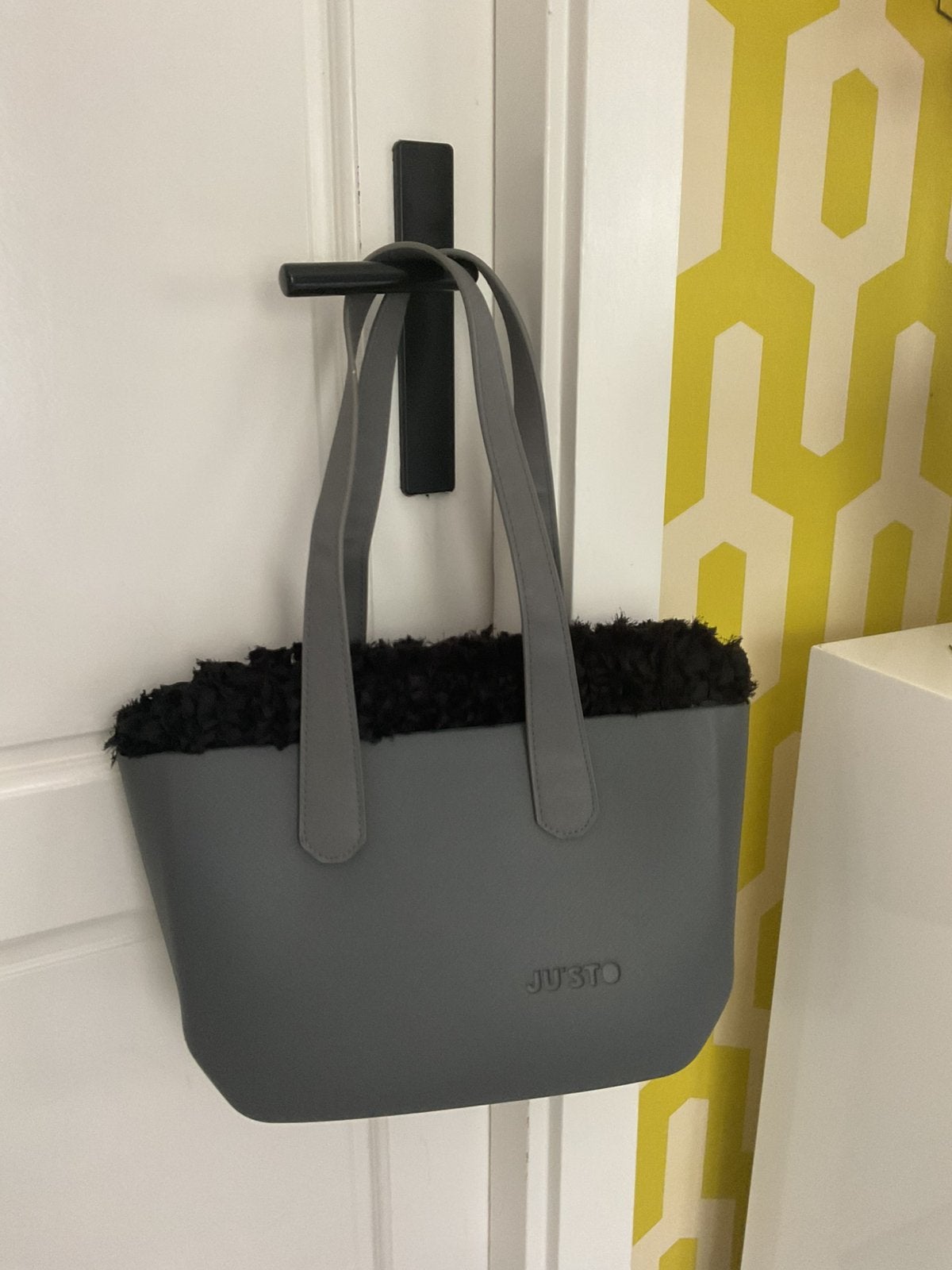 Justo tas j wide grijs met zwart, Sieraden, Tassen en Uiterlijk, Ophalen of Verzenden, Zo goed als nieuw, Zwart, Shopper
