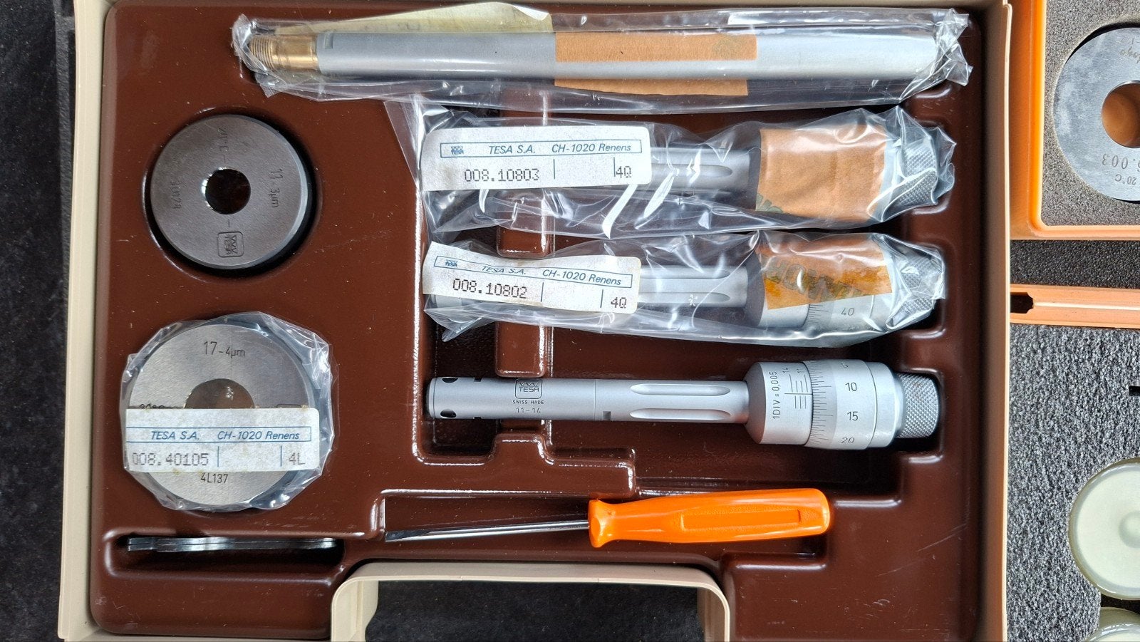 Mitutoyo driepunts binnenmicrometer, TESA, Deckel, Ophalen of Verzenden, Gebruikt, Metaaldraaibank