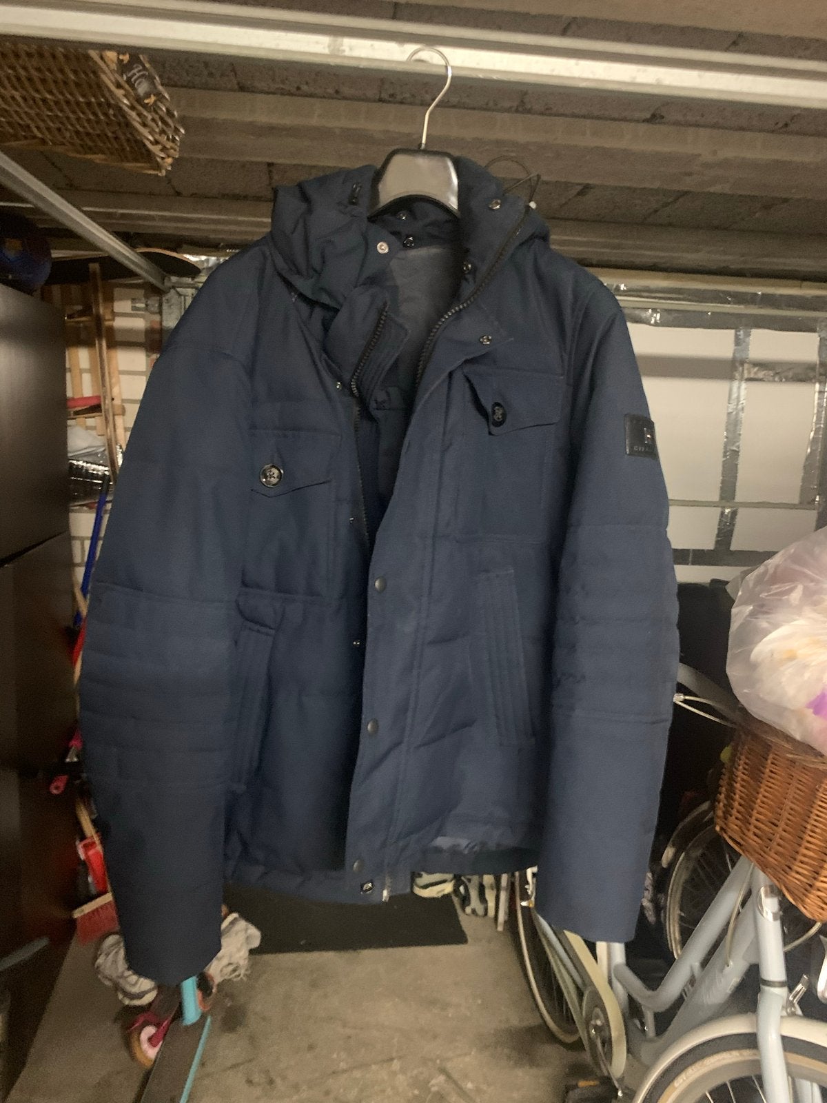 Tommy Hilfiger Parka Maat L - Marineblauw Winterjas, Ophalen, Gedragen, Maat 52/54 (L), Blauw
