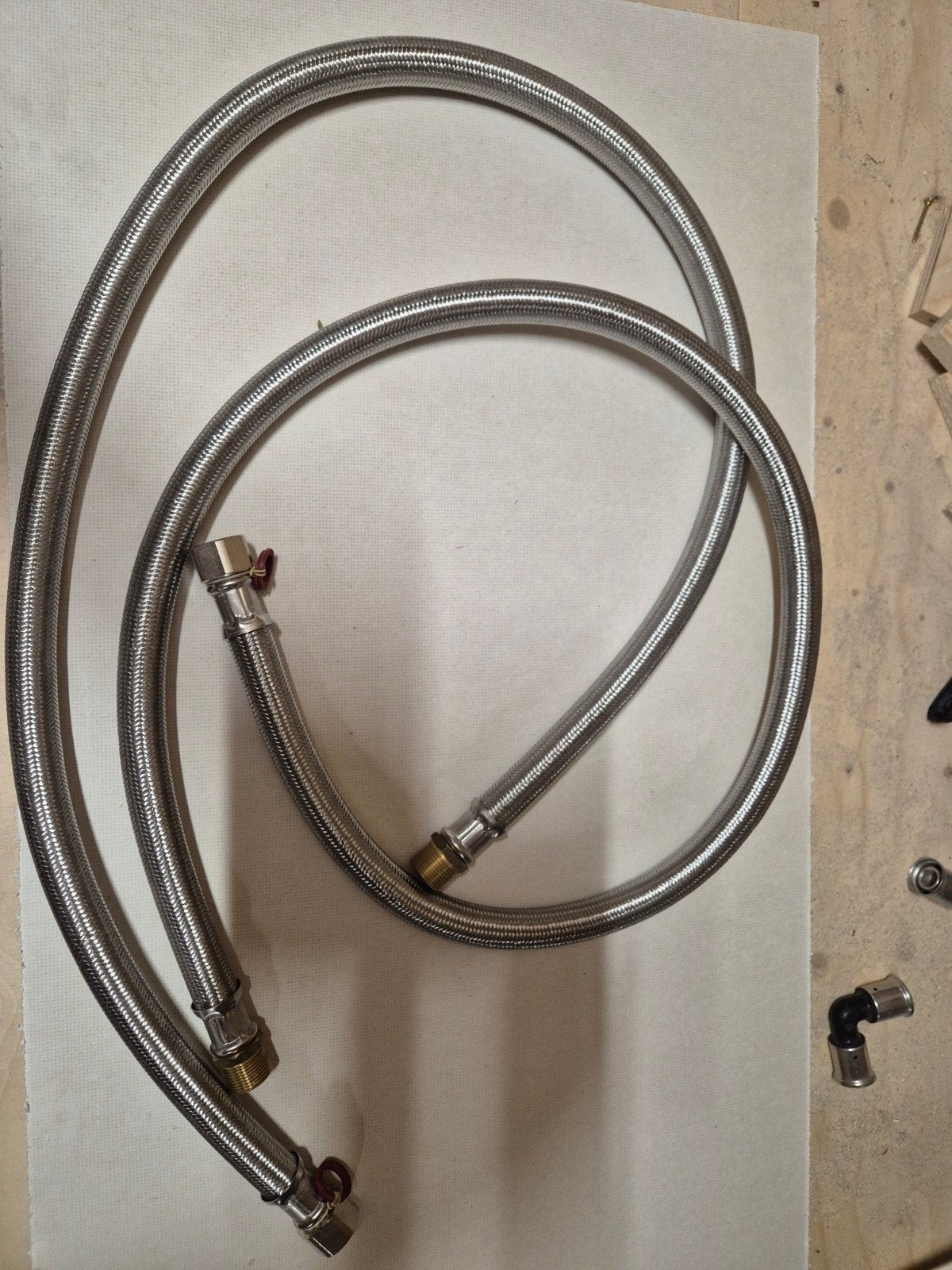 Flexibele RVS cv slang - 2 stuks, Gebruikt, Overige typen, Rvs, Minder dan 2 meter