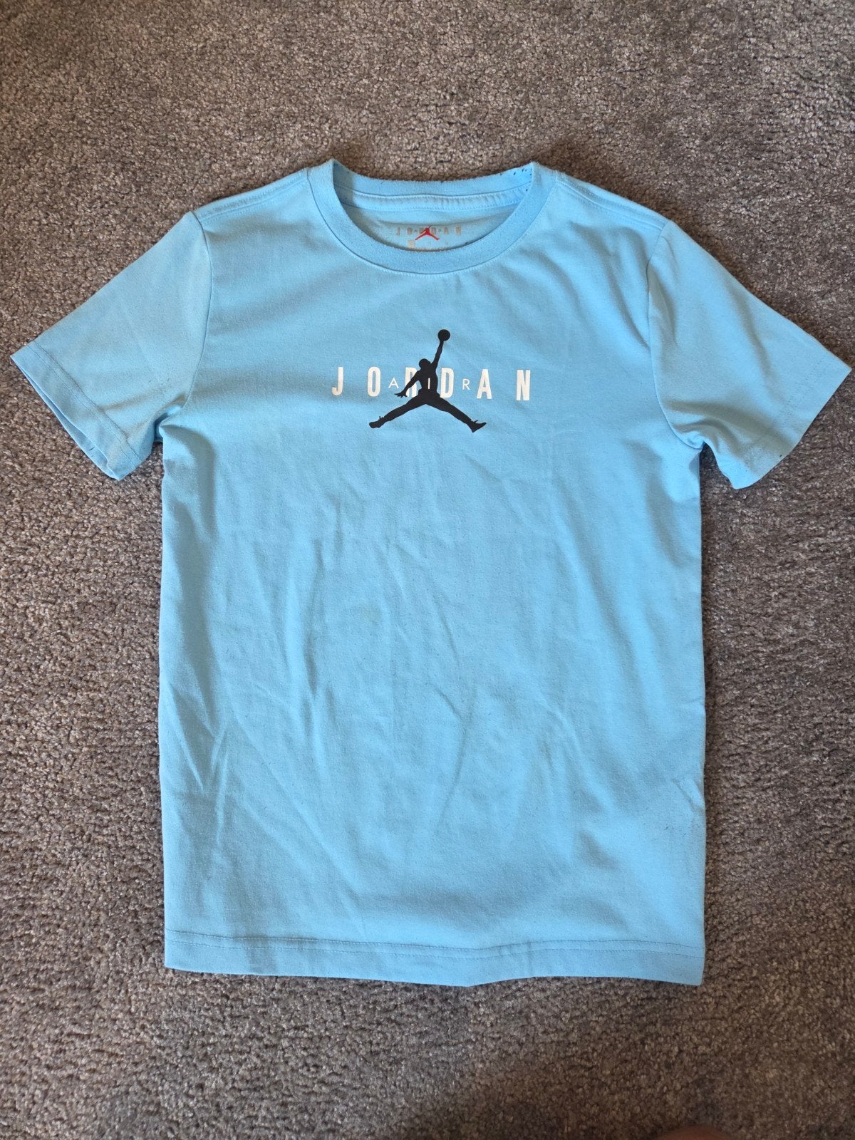 Mooi lichtblauw Jordan shirt - maat 152, Ophalen, Jongen of Meisje, Zo goed als nieuw, Jordan