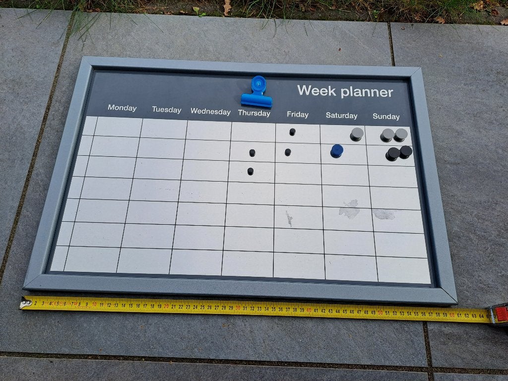 notitiebord weekplanner aluminium niet gratis, Ophalen of Verzenden, Gebruikt, Overige typen