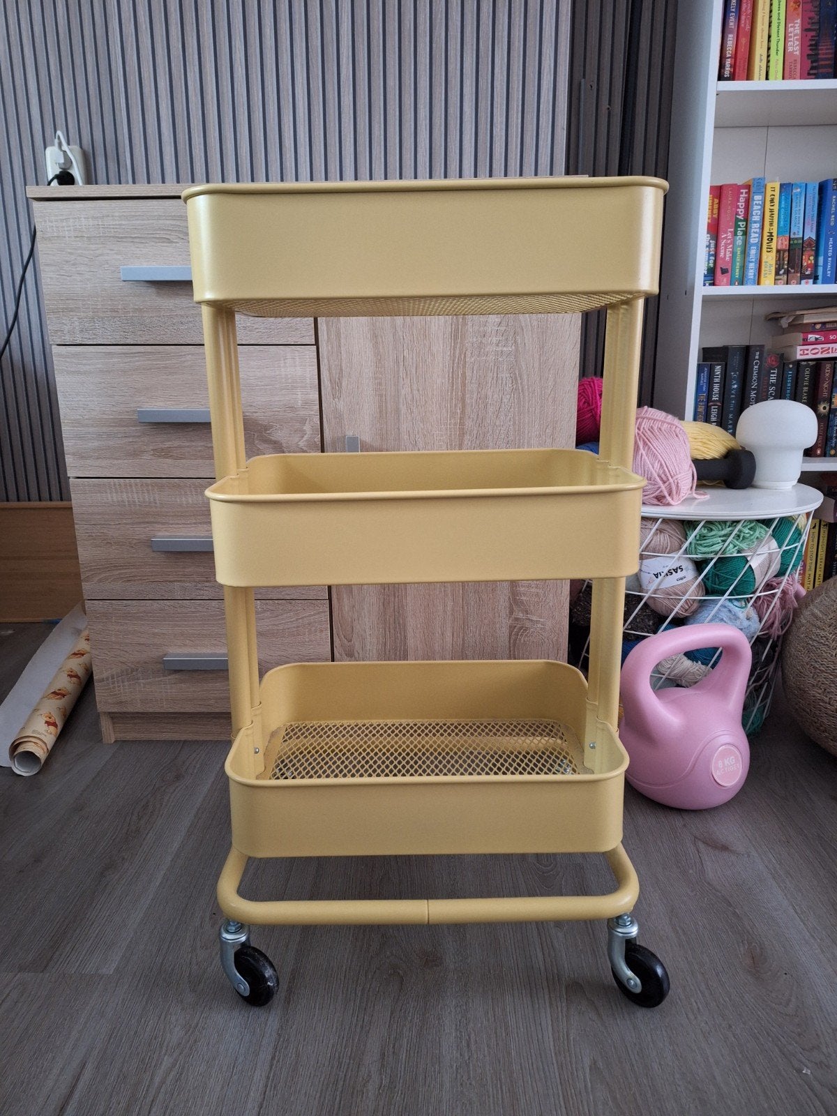 Ikea Råskog roltafel / serveerwagen - Geel, Ophalen, Gebruikt