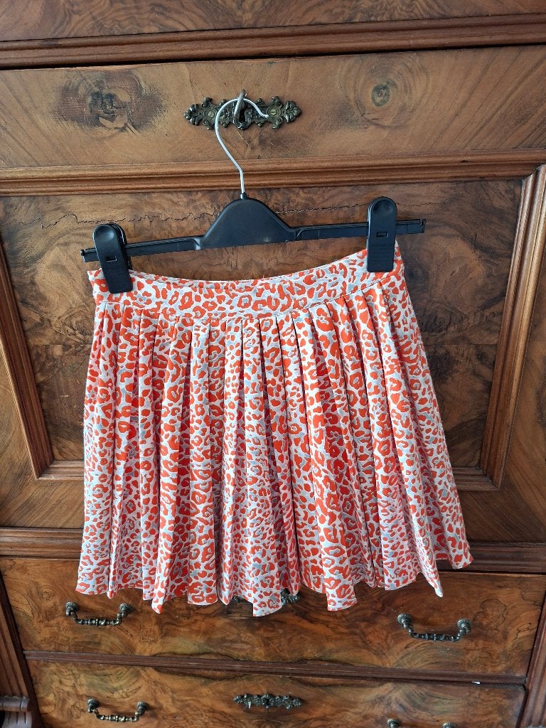 Maje Jimone orange panther skirt. 36., Kleding | Dames, Oranje, Ophalen of Verzenden, Maat 36 (S), Boven de knie