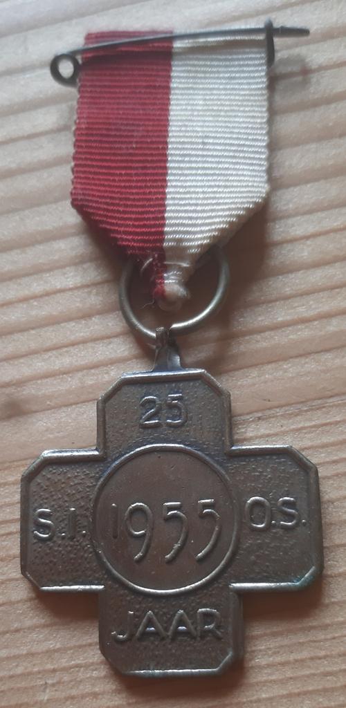 Medaille S.I.O.S. 25 Jaar 1955, Ophalen of Verzenden