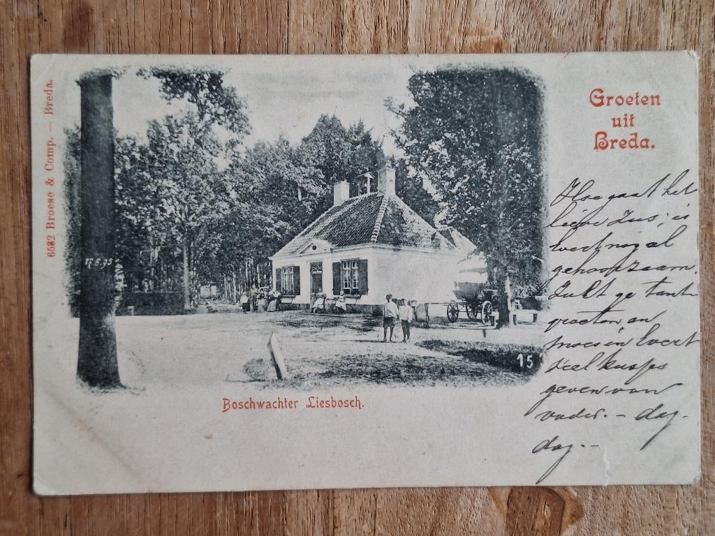 ansichtkaart Boschwachter Liesbosch Breda Princenhage, Ophalen of Verzenden, Voor 1920, Gelopen, Noord-Brabant