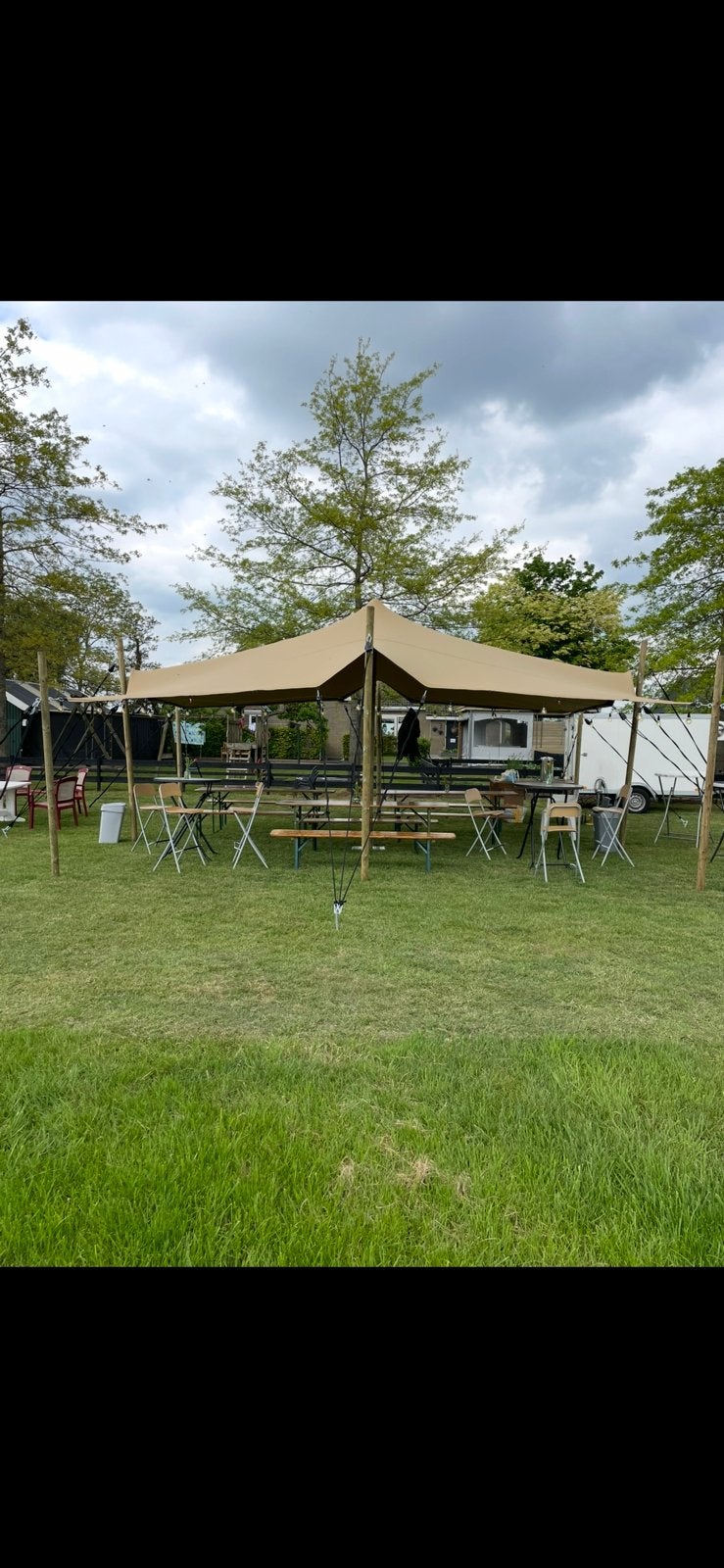 Stretchtent te huur huren 5x7 m, Ophalen, Zo goed als nieuw