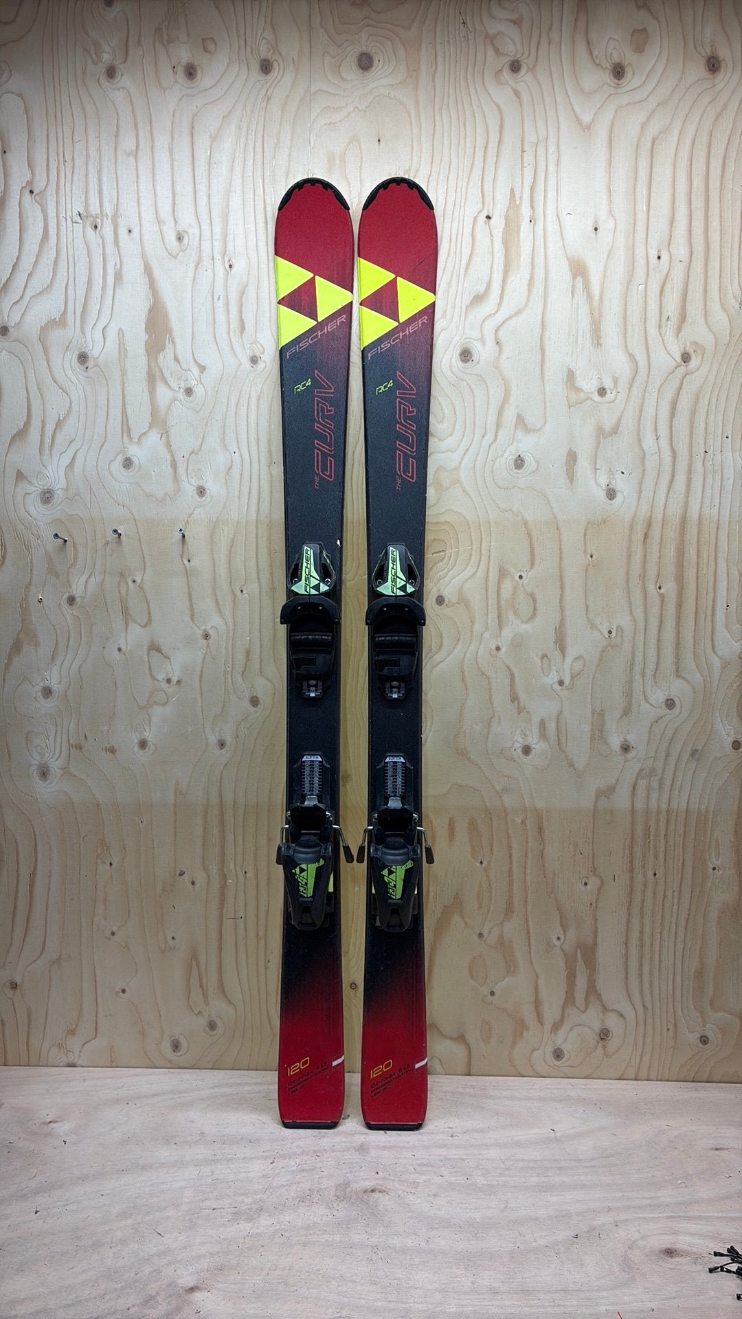 Fischer RC4 The Curv kinderski’s 120 cm – gewaxt & geslepen, Fischer, 100 tot 140 cm, Ophalen of Verzenden, Zo goed als nieuw