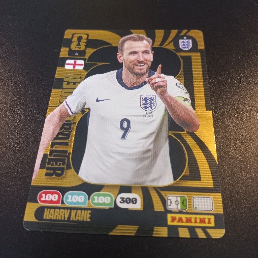 Harry Kane #004 Golden Baller FIFA World Cup 2026, Ophalen of Verzenden, Zo goed als nieuw, Buitenlandse clubs, Poster, Plaatje of Sticker
