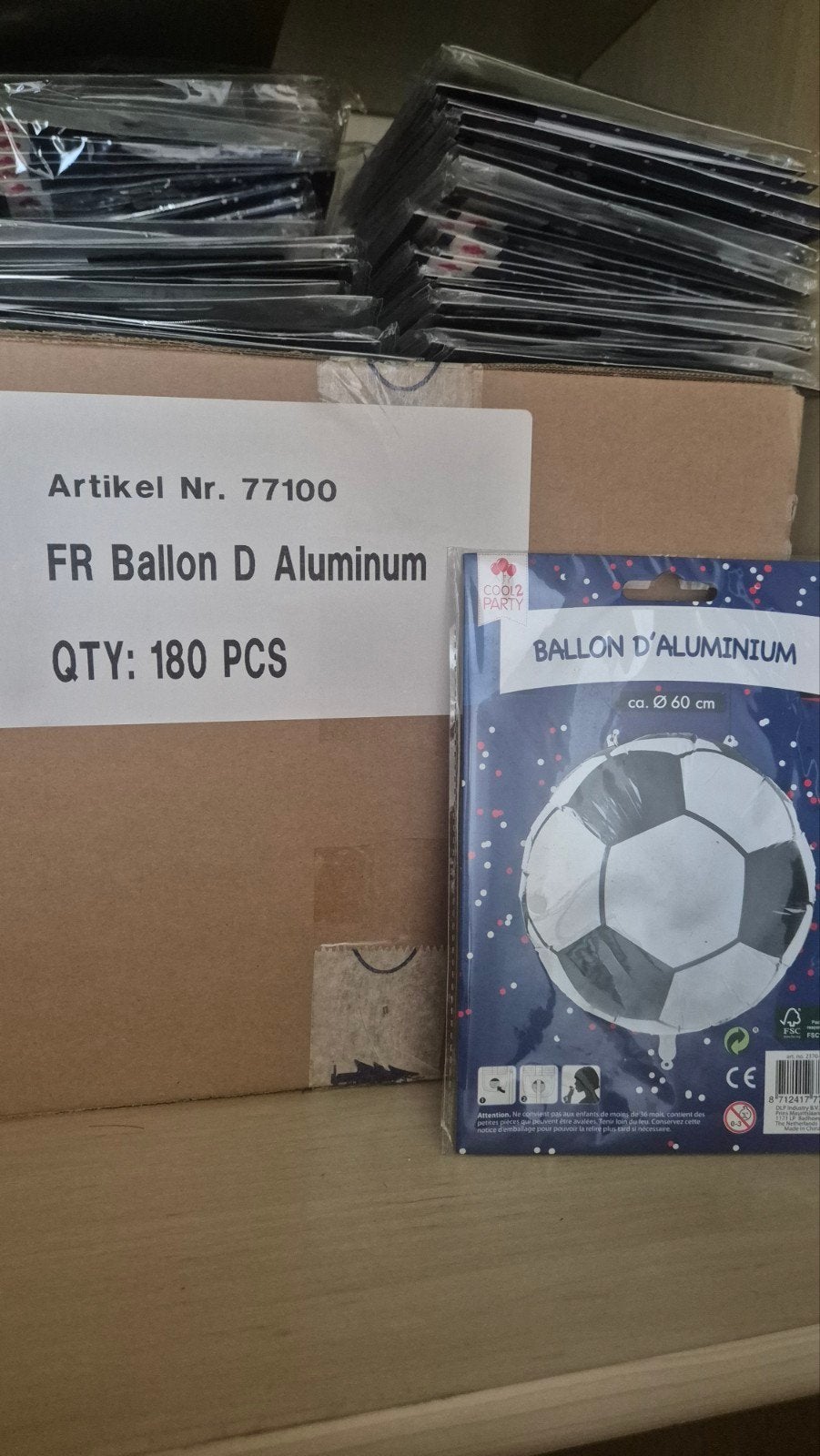Partij folieballonnen voetbal - 180 stuks, Ophalen of Verzenden, Nieuw, Versiering, Verjaardag